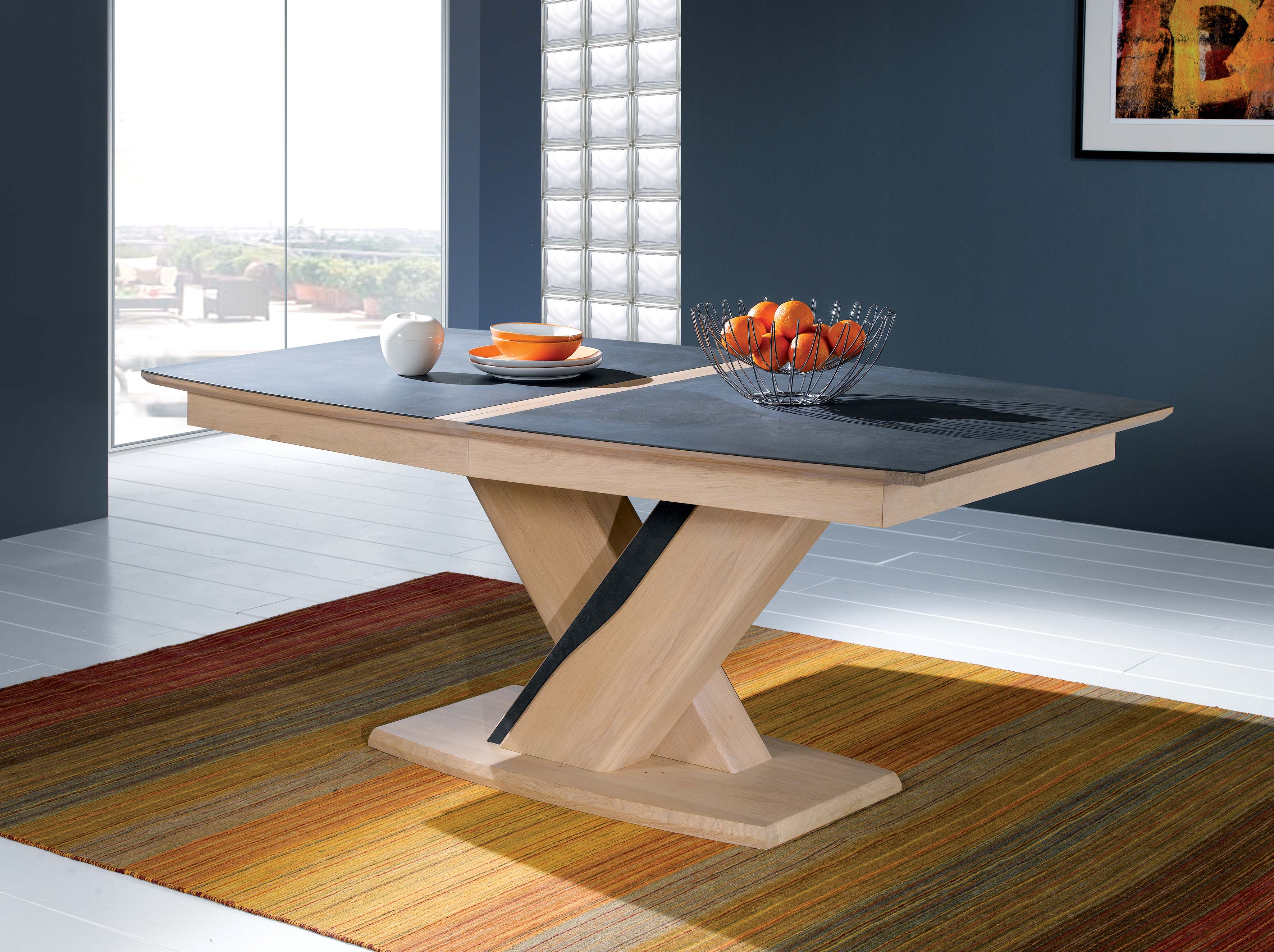 CER-Table tonneau plateau céramique
