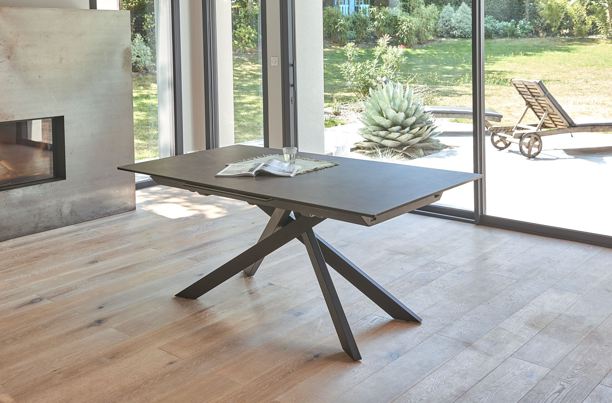 VENDEE- Table céramique rectangulaire 1 allonge