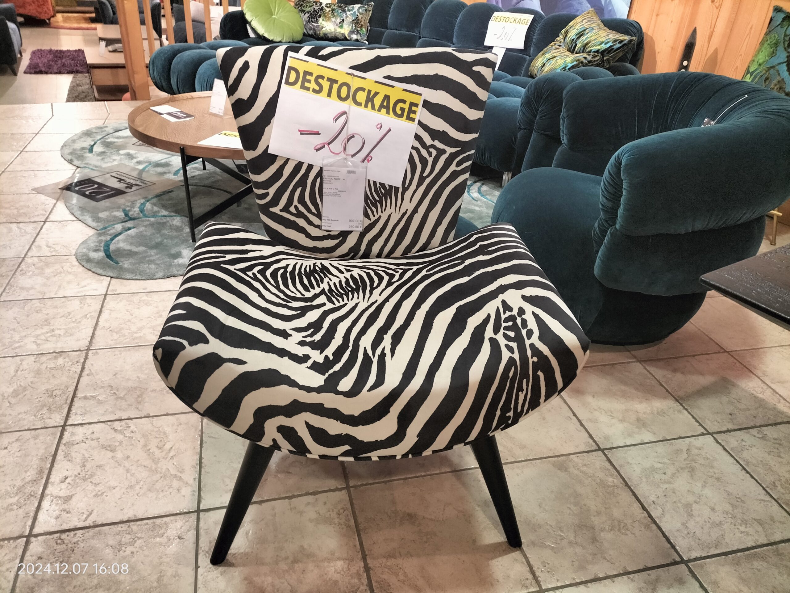 FAUTEUIL DECO ZEBRE